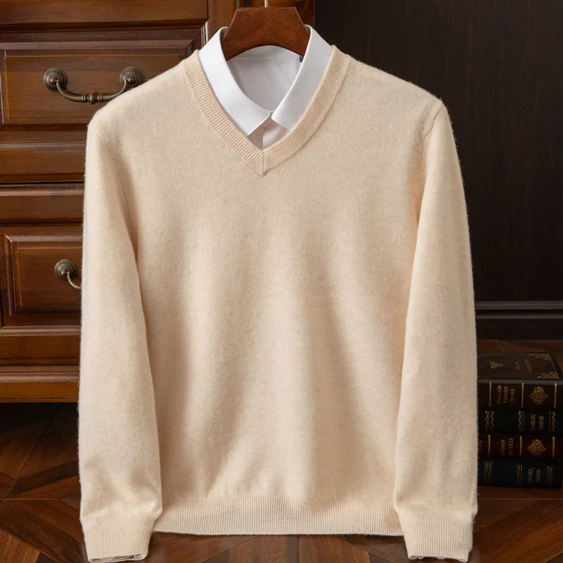 Men's merino V-neck sweater
