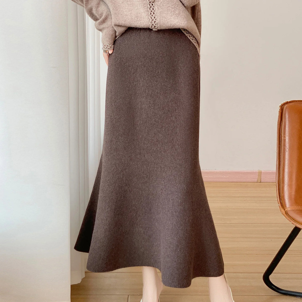 Cashmere Fishtail Skirt