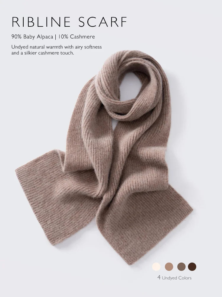 Ribbed alpaca scarf