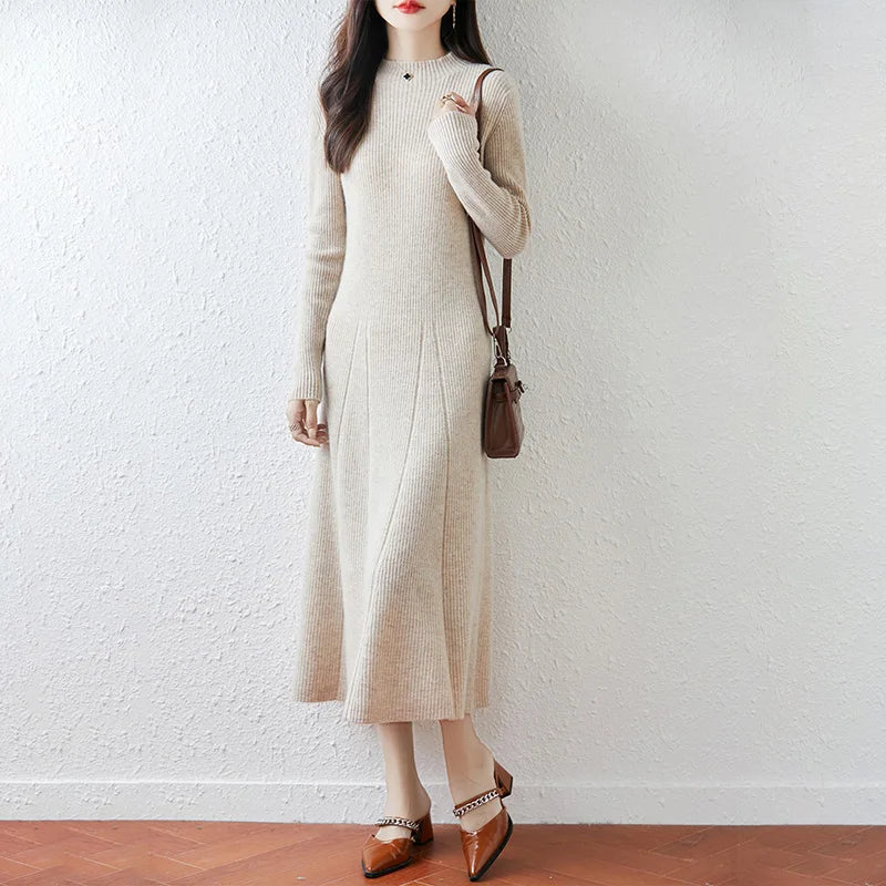 Merino knit crew dress