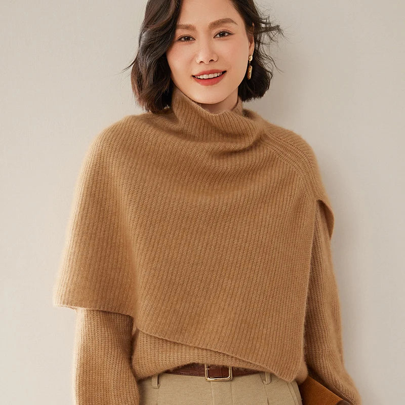 Cashmere Rib Poncho