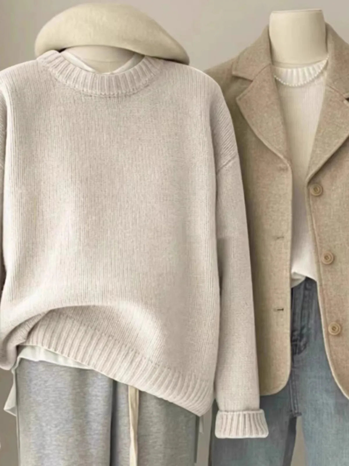 Women's heavyweight relaxed cashmere crew