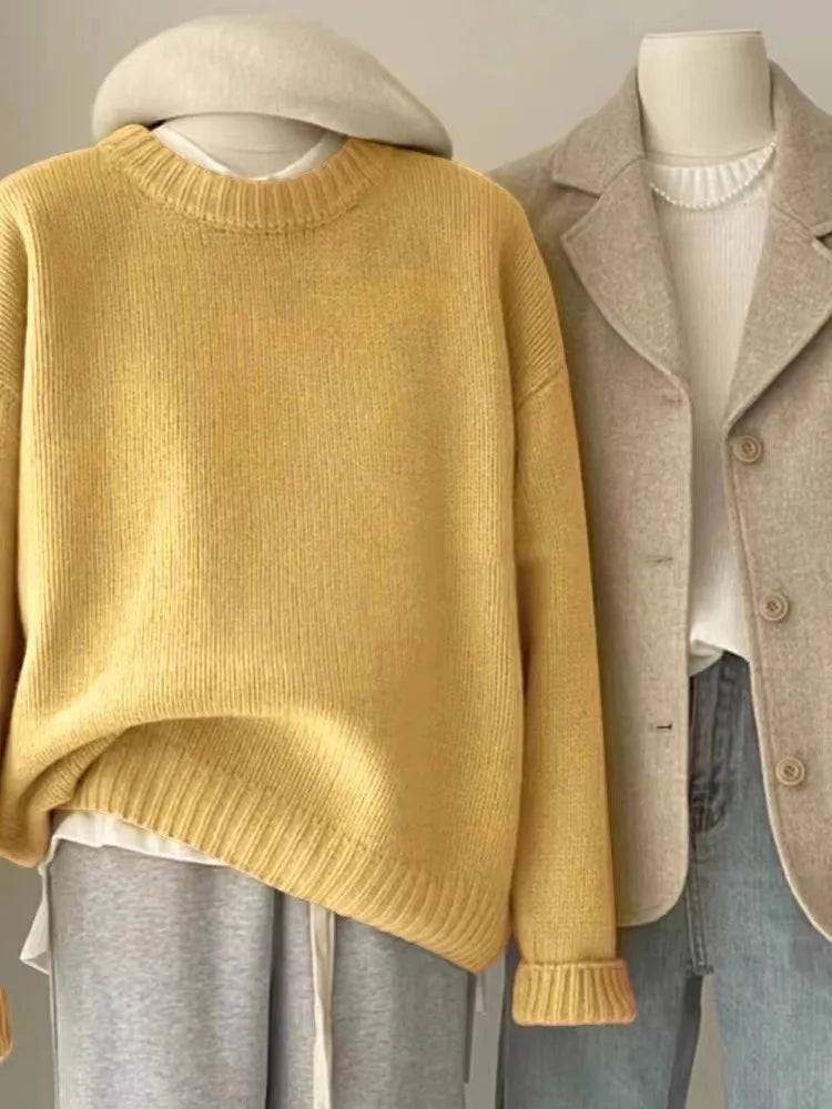 Women's heavyweight relaxed cashmere crew