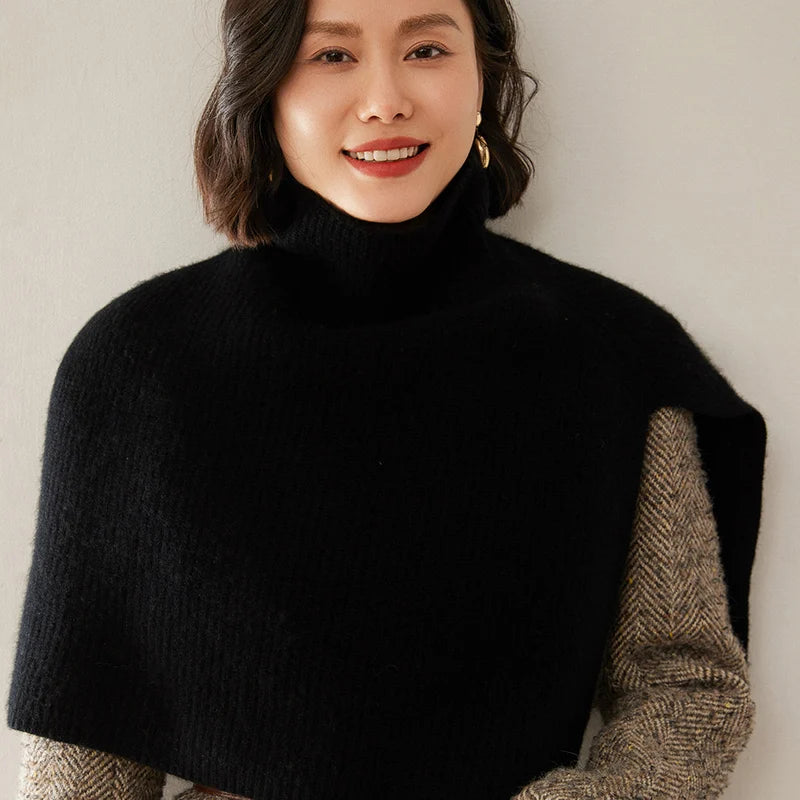 Cashmere Rib Poncho