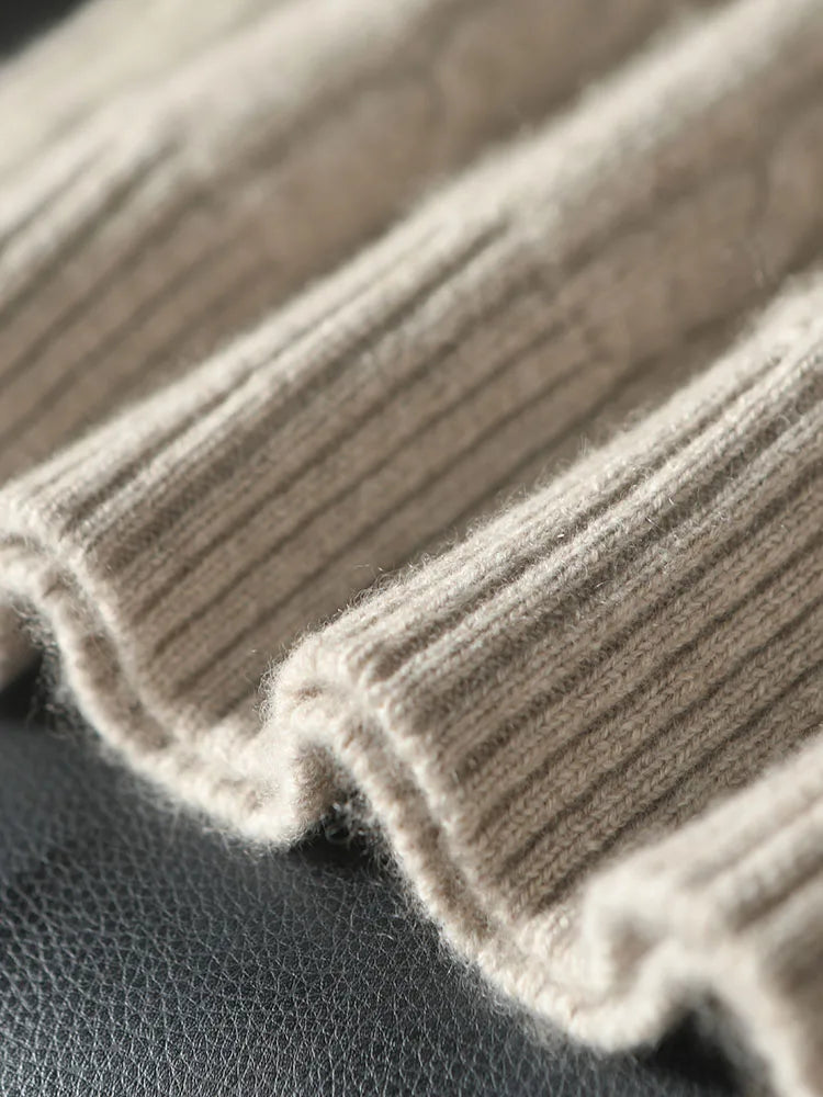 Men's cashmere cable quarter-zip