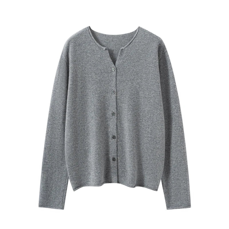 Women's cropped cashmere cardigan