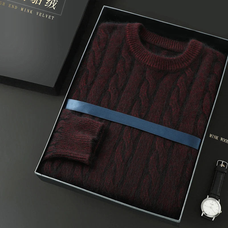 Men's cashmere cable crewneck
