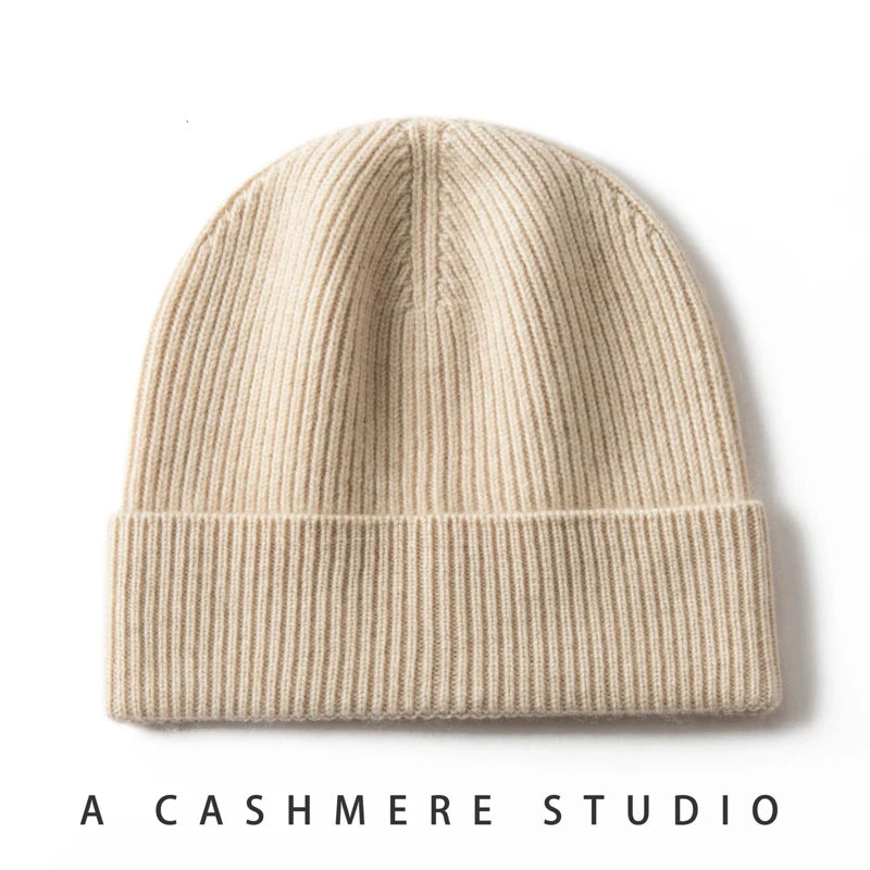 Ribbed Cashmere Beanie
