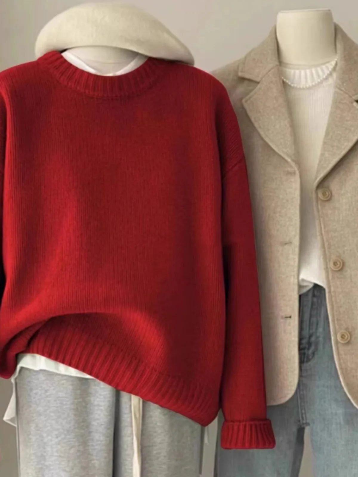 Women's heavyweight relaxed cashmere crew