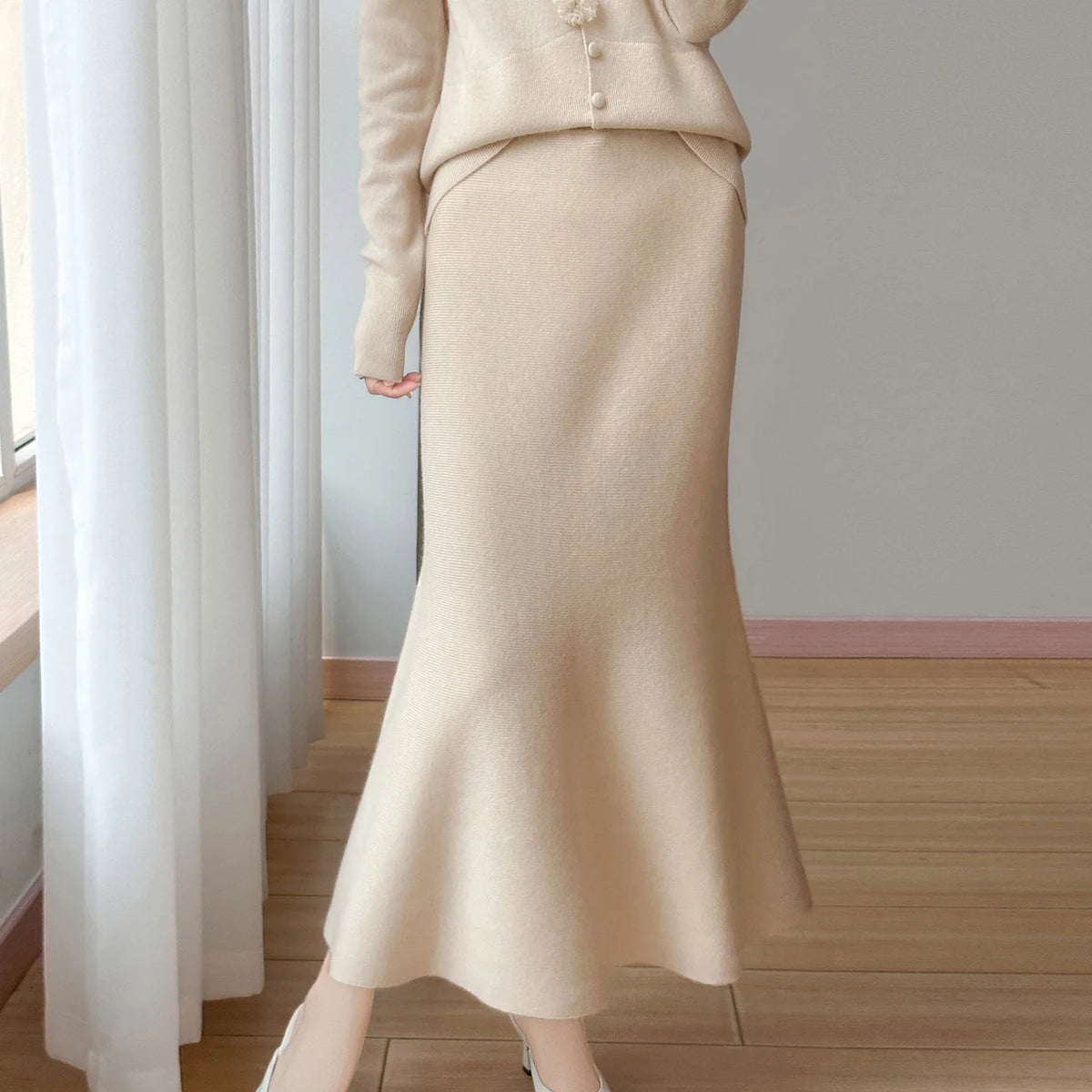 Cashmere Fishtail Skirt