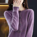 Women's merino crew cardigan
