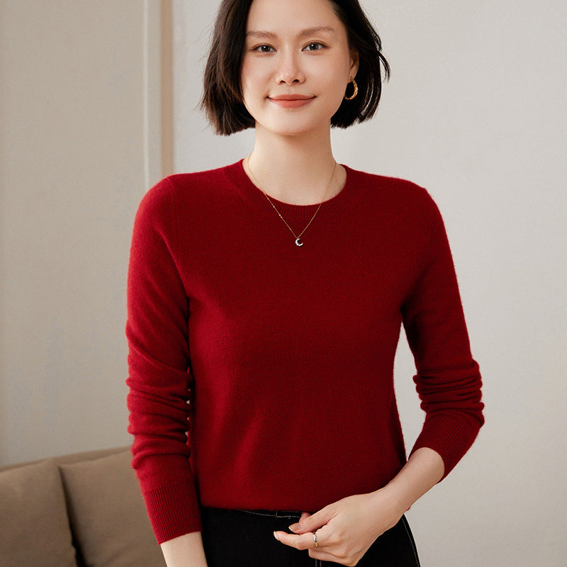 Women's slim cashmere crewneck