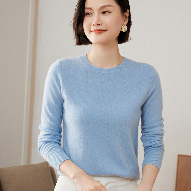 Women's slim cashmere crewneck